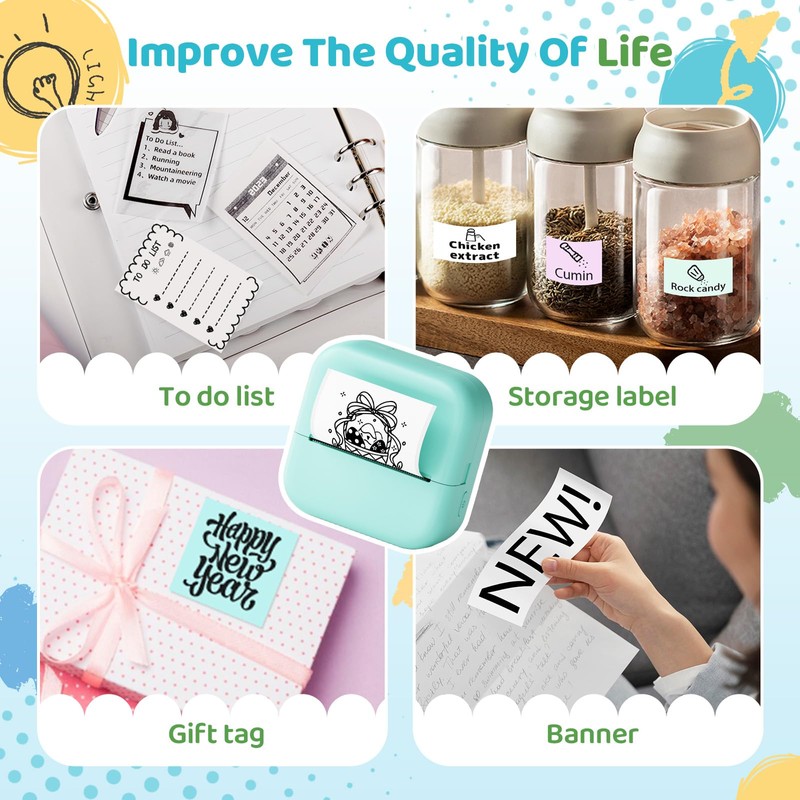 Print Pods Mini Printer, Sticker Maker Machine M02X, Mini Portable