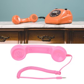 Retro Phone Handset, Handheld Cell Phone Receiver Radiation Proof Operation for Computers (Pink)