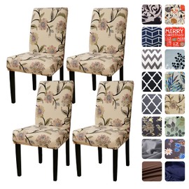 YEESSION - Juego de 4 Fundas elásticas extraíbles y Lavables para sillas de Comedor, Fundas Protectoras de Asiento para decoración del hogar, Fiesta, Banquete, Hotel, Ceremonia (Estilo 20)