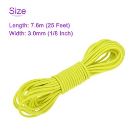 DMiotech 1/8 Inch Shock Cord, 25 Feet Fluorescent Yellow Bungee Cord Tent Pole Shock Cord Round Elastic Kayak Rope Stretch String Marine Grade Heavy Polyester for DIY Projects Tie Downs