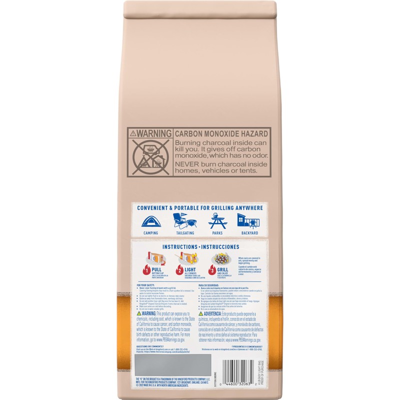 Kingsford Easy Light Charcoal Briquettes Bag, BBQ Charcoal for Grilling,