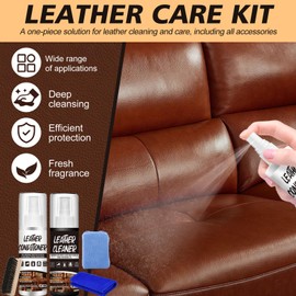 Allony Lederpflege für Ledercouch, 100ml Lederreiniger Auto+100ml Lederpflege, Lederpflege Set, Lederreiniger, eine Sanfte Reinigung, Leder Reinigung für Ledercouch Jacke Handtasche Schuhe