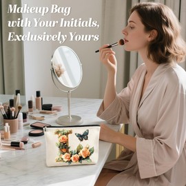 Joybble Geburtstagsgeschenke für Frauen Mädchen, personalisierte Make-up-Tasche, Geschenke für Frauen, A-S Make-up-Tasche, L, Kosmetikkoffer