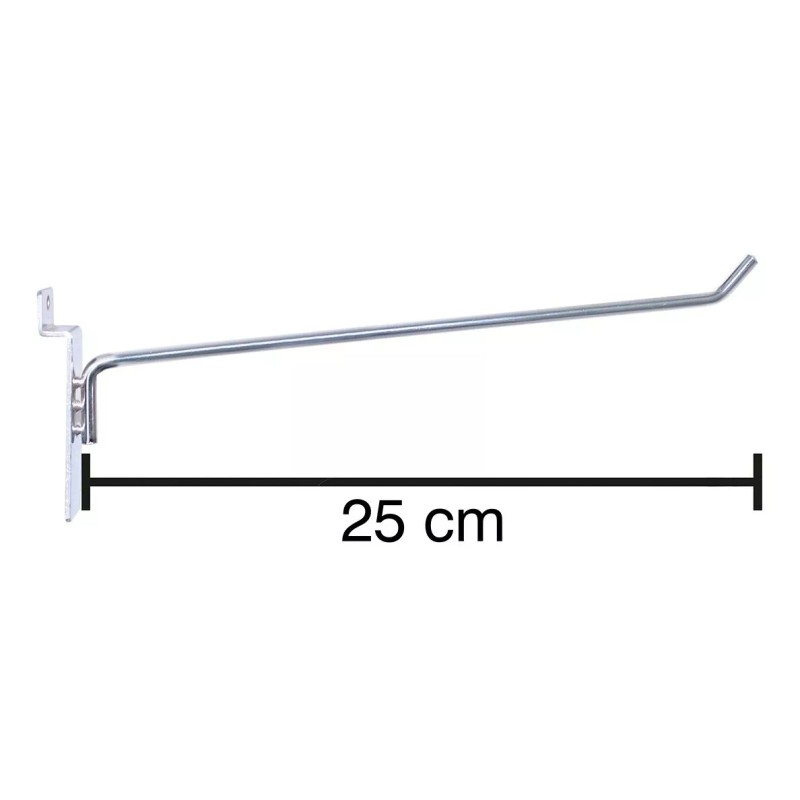 Exhivit Gancho Blister Cromo P/panel Ranurado 25 Pzs De 25