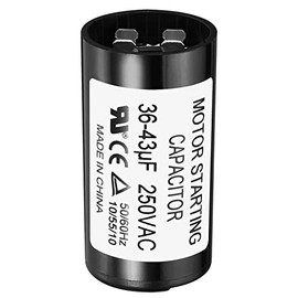 Patikil Condensador de arranque del motor, 36-43uF/Mfd 250V 50/60Hz CD60 Run Capacitor