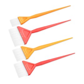Vellen Hair Paint Brush Set, 4 Different Sizes for Smooth Application, Perfect for Hair Dyeing and Balayage, Reusable and Washable - Peach/Orange