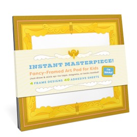 Knock Knock Kids Instant Masterpiece! Sticky Art Pad: Fancy-Framed Art Pad for Kids (40 Adhesive Sheets, 10 Each of 4 Styles), 10 x 8-Inches
