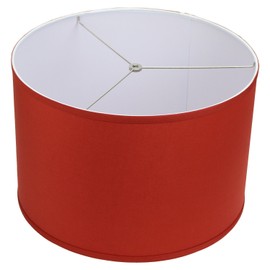 FenchelShades.com 18" Top Diameter x 18" Bottom Diameter 12" Height Cylinder Drum Lampshade USA Made (Linen Paprika)