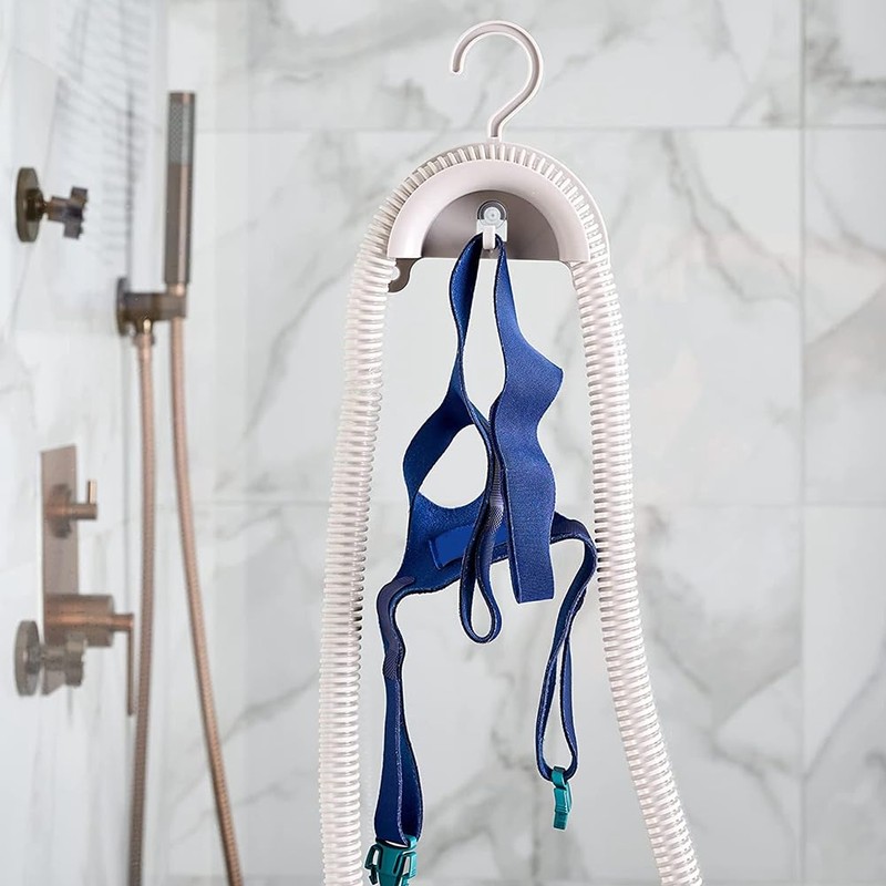 CPAP Hose Holder with Hook Hanger and Suction Cup White