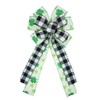 St.patriotic Bow for Wreath, Green Clover with Buffalo Bow, Four-Leaf