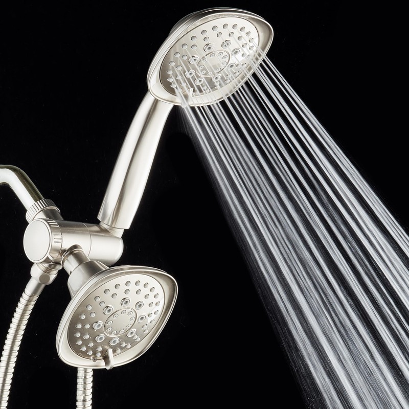 AquaDance Luxury Square 48-setting High-Pressure Dual Head/Handheld Shower Spa Combo.