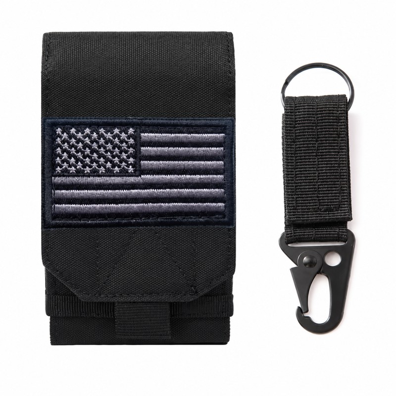 Double Phone MOLLE Pouch Nylon Belt Waist Bag for EDC
