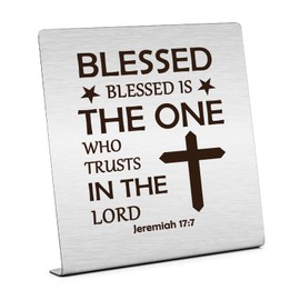 Religious Gifts for Women Men Christian Home Office Desk Decor Christian Faith Gift for Godmother Godfather Inspirational Christian Gifts Bible Verses Gifts Plaque Sign Desk Decor Birthday Gifts