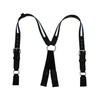 Boston Leather Leather Reflective Loop End Fireman Work Suspenders, Black