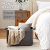 OIASKET Large Toy Basket, Rectangle Woven Rope Storage Basket for