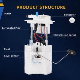 DWVO Fuel Pump with Sending Unit Compatible with Chrysler 200 2015-2016 & Jeep Cherokee 2014-2016 & Dodge Dart 2013-2016 L4 2.0L 2.4L