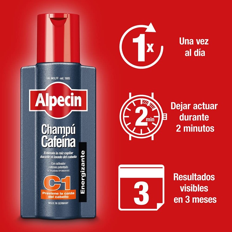 Alpecin Caffeine Shampoo C1 3 x 250ml for Men and