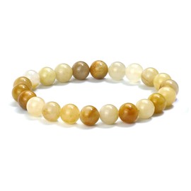 Raffici Topaz Jade Bracelet – Natural 8mm Gemstone Beads – Stretch Bracelet for Women & Men – Healing Crystal Jewelry – 7.2–7.5 inch – Gift Pouch Included