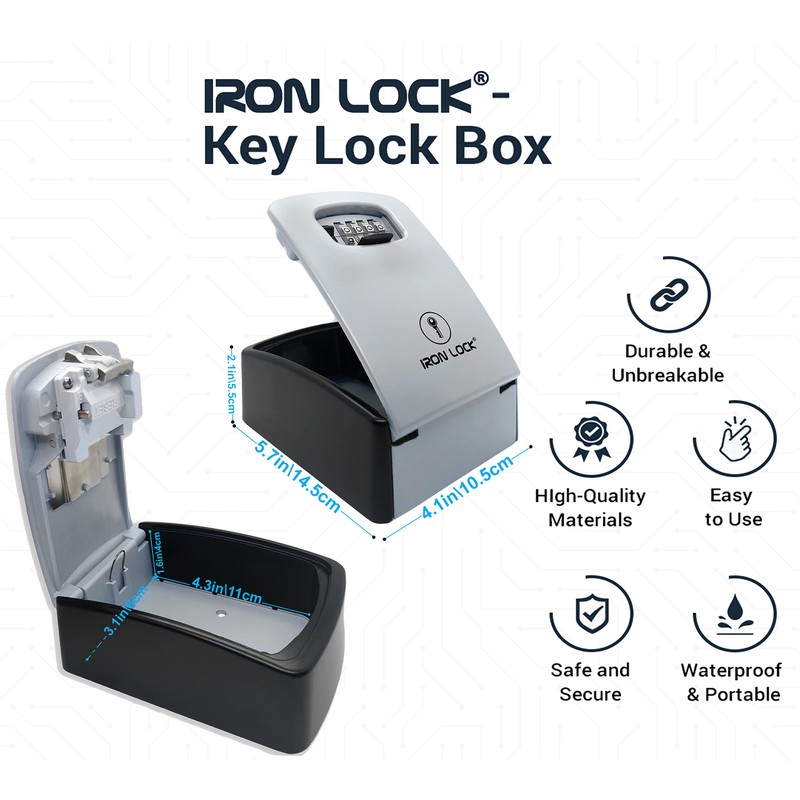 Iron Lock® Key Lock Box XXL Wall Mount – Waterproof