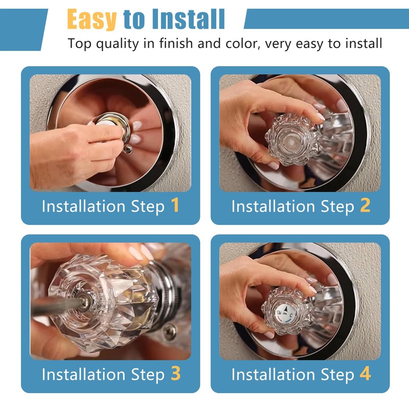 Faucet Handle Replacement for Delta Faucet RP2391 Clear Shower Knob