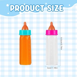 JRYGAC Pack of 4 Baby Born Bottles, Doll Accessories, Simulated Feeding for Baby Dolls, Magic Bottle Tilting Disappearing Liquid, Baby Born Accessories, Doll Accessories, Gifts for Children