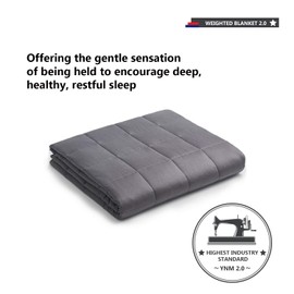 YnM Weighted Blanket â Heavy 100% Oeko-Tex Certified Cotton Material with Premium Glass Beads (Dark Grey, 60''x80'' 25lbs), Suit for One Person(~240lb) Use on Queen/King Bed