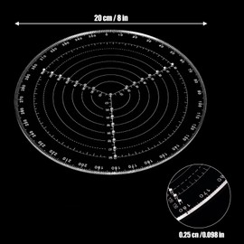 Round Circle Center Finder Compass Tool Round Center Finder Clear Acrylic Lathe Centering Tool Circle Gauge for Drawing Circles for Handicrafts, DIY Furniture (8 Inch)