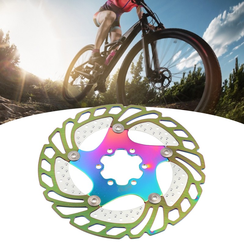 Mountain Bike TitaniumPlated Cooling Disc Brake Rotor 6 Nails Cycling
