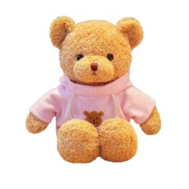 BSVOME - Oso de peluche de 11.8 pulgadas, suave y lindo oso de peluche con capucha para niños y niñas (rosa)
