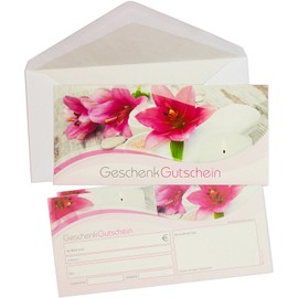 tatmotive Gift Vouchers Wellness & Cosmetics (50 Pieces with Envelopes) for Stamping, for Massage & Beauty Voucher Cards