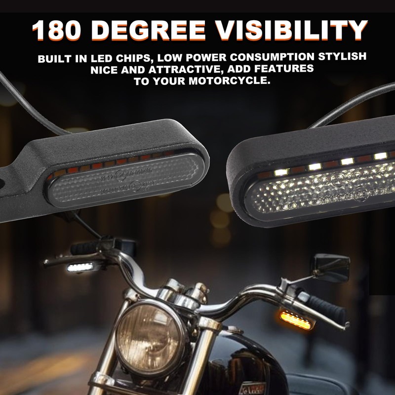 Motorcycle LED Turn Signals Universal Front Running Light Mini Size