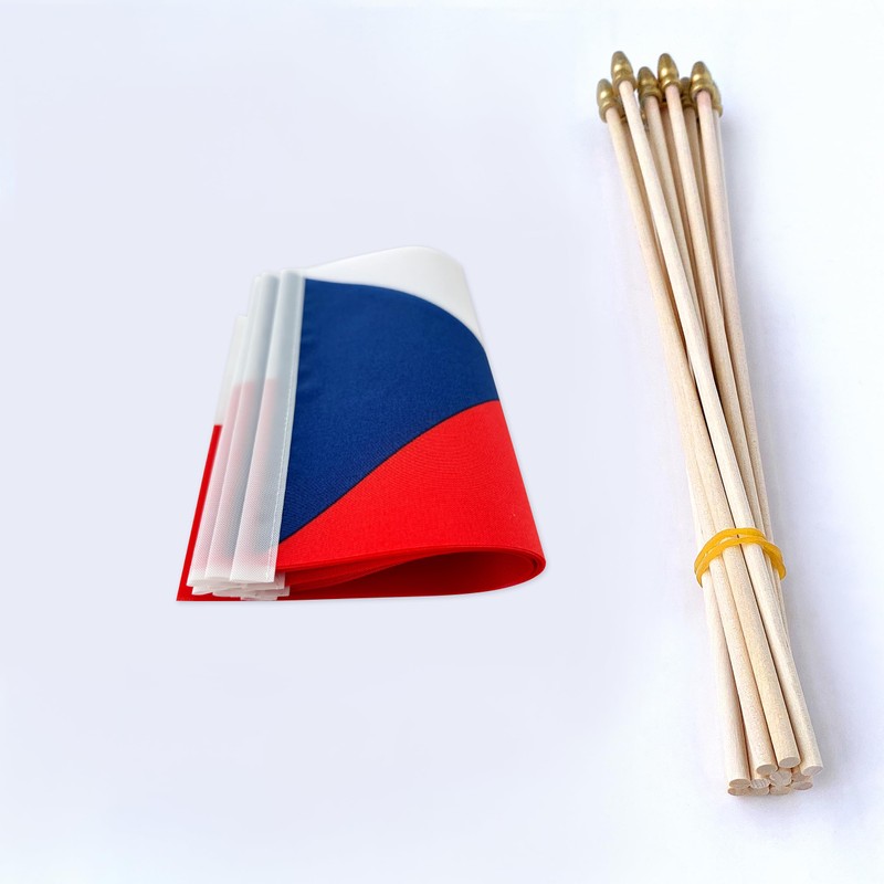 TSMD Czech Republic Stick Flag Czechia Small Mini Hand Held
