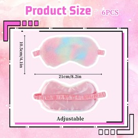 Molain 6 Pack Plush Sleeping Eye Mask Soft Plush Eye Mask Fuffy Eye Cover Comfortable Sleep Mask Blindfold Rainbow Faux Fur Eye Shade for Women, Men and Kids Travel Nap Sleeping Party Supplies