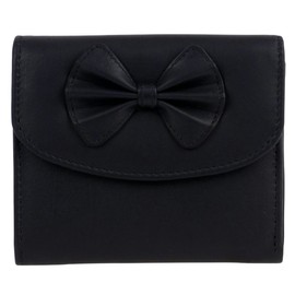 Gorjus Ladies Leather Wallet with Bow, black, Casual