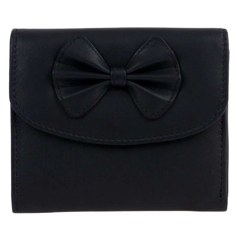 Gorjus Ladies Leather Wallet with Bow, black, Casual