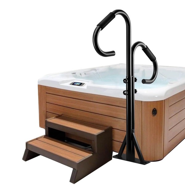 Two-Way Hot Tub Handrails w/Slide-Under Mount Base ，360° Swive SPA