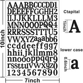 2420Pieces20 Sheets Letter Stickers Self-Adhesive Vinyl Letter Alphabet Number Stickers Decals for Signs, Door, Car, Address Number DIY Crafts Art Making (BlackWhite 1inch)
