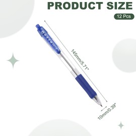 M&G Ballpoint Pen 0.5mm, 12pcs Retractable Fine Point Blue Ink Click Ball Point Pen Writing Supplies for Journaling Home Office Classroom, Clear