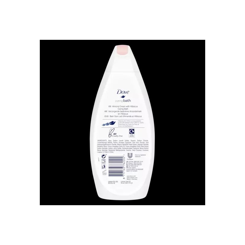 Dove Caring Bath Almond Cream with Hibiscus Body Wash, 16.9oz