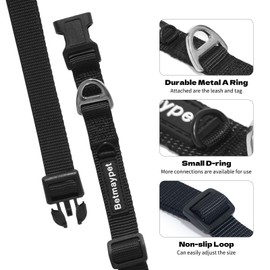 Betmaypet Dog Collar, Adjustable Nylon Puppy Collar with Quick-Release Buckle, Dog Collars for Small Medium, and Large Breed Size Dogs (Pink, S)