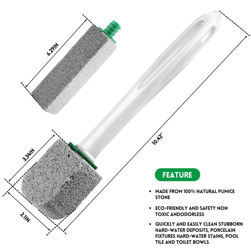 XIAOCHUAN Pumice Stone Toilet Bowl Cleaner With Long Handle Pumice