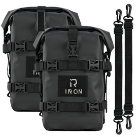 RIDEIRON Motorcycle Crash Bar Bag Waterproof 5L*2pcs Bumper Duffel Side Bags with Shoulder Strap Tail Bag Luggage Dry Tool Carry PVC Travel Hiking