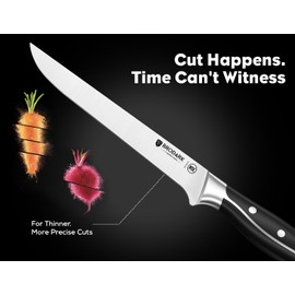 BRODARK Boning Knife for Meat Cutting, 7" Fillet Knife for Fish, Razor Sharp Blade from German Stainless Steel, Full Tang Ergonomic Handle Deboning Knife for Trimming with Gift Box, Steel-King Series