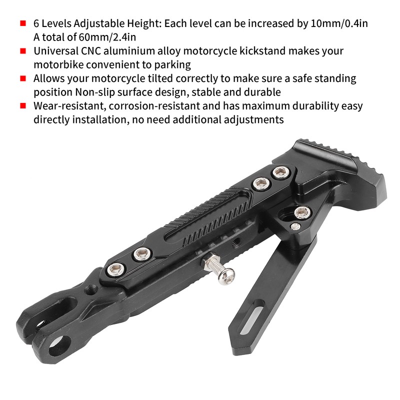 Universal Motorcycle Side Stand Adjustable Foot Brace Parking Leg Kickstand