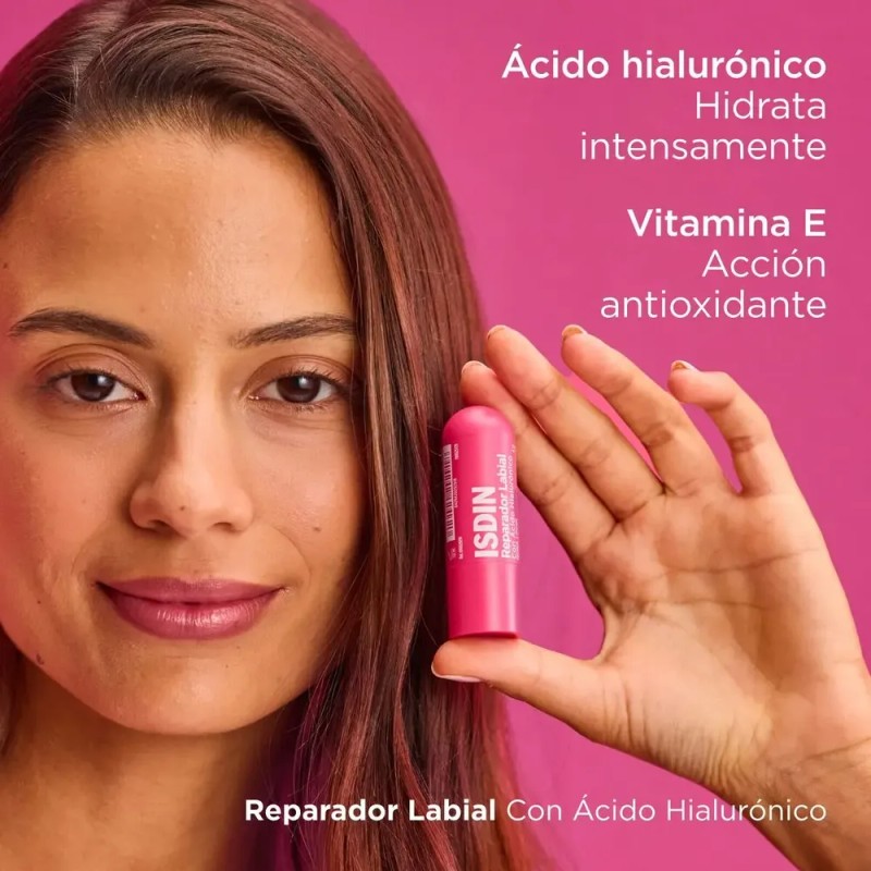 Balsamo Reparador Labial Stick Rosa Con Ácido Hialurónico 4g Isdin