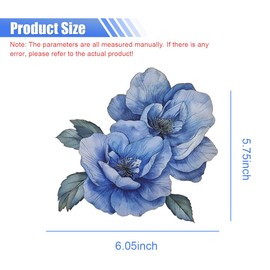 UHANBUT Car Watercolor Flower Sticker Decals, 6" Waterproof Vinyl Vehicle Bumper Decal Decoration, Removable Stickers Fit for Auto, Bicycles, Motorcycles, Laptop, Waterbottle, Wall (Blue)