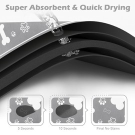 Pet Feeding Mat,Rapid Absorbent Mats for Dog Cat Food, Dog Placemat Water Bowl Mat with Rubber Backing,Messy Drinkers to Protect Floors, Pet Accessories 17"×29" Grey