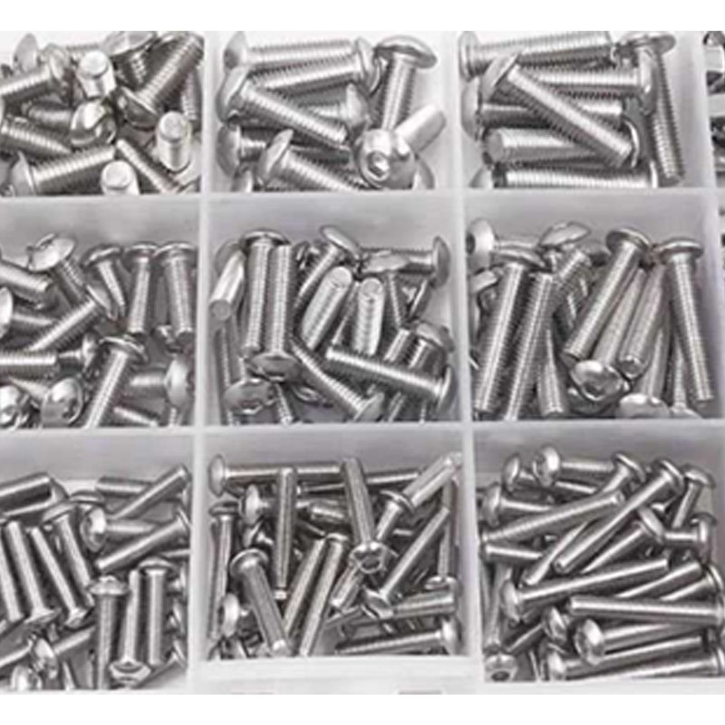 500PCS Pan Head Hex Socket Screws Stainless Steel Screw Nut