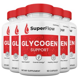 Gold Nutra (5 Pack) Super Flow Blood Support Capsules, SuperFlow Glycogen Pills All Natural Supplement, 5-Month Supply.