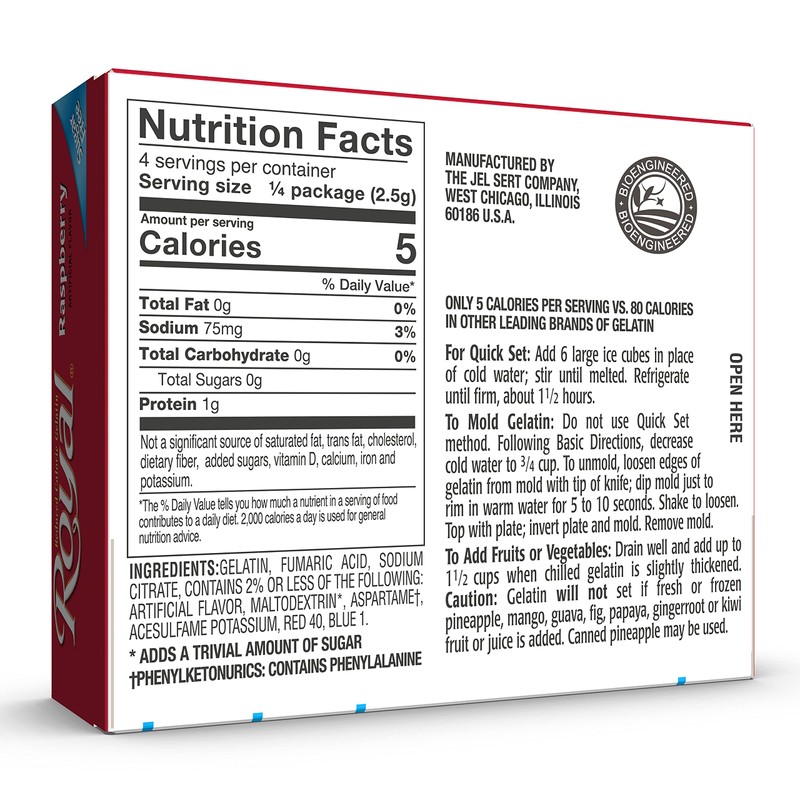 Royal Raspberry Gelatin Dessert Mix , Sugar Free, 0.32-Ounce Box